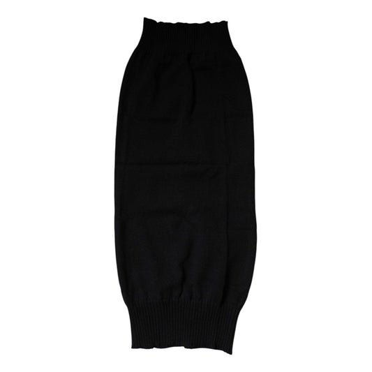 Dolce & Gabbana Black Cashmere Knitted Neck Warmer Foulard Scarf