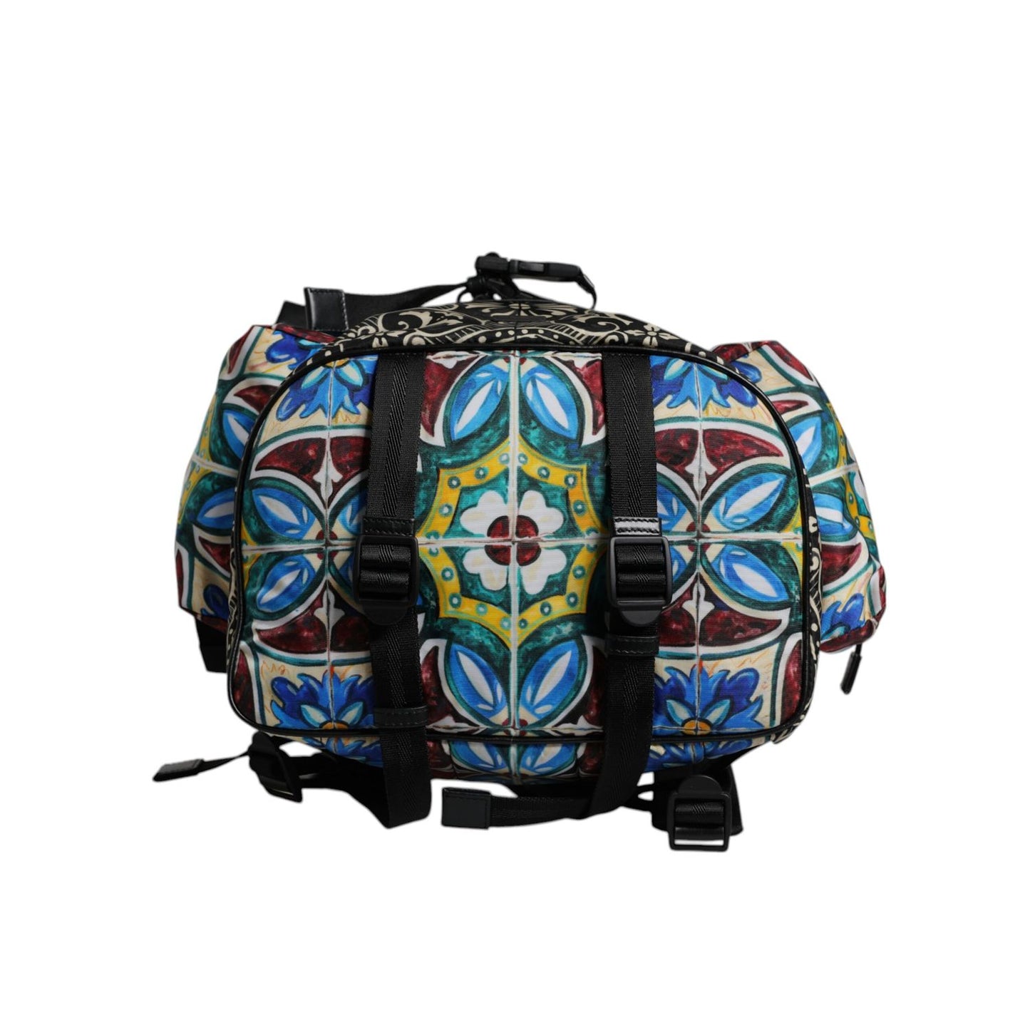 Dolce & Gabbana Multicolor Maiolica Print Nylon Backpack Bag