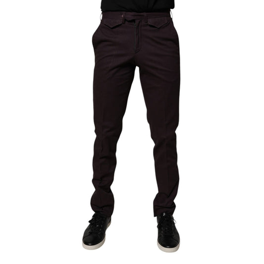 BENCIVENGA Brown Pure Cotton Slim Fit Men Dress Pants