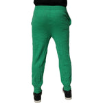 Dsquared² Green Cotton Elastic Waist Men Casual Pants PAN74477-XS