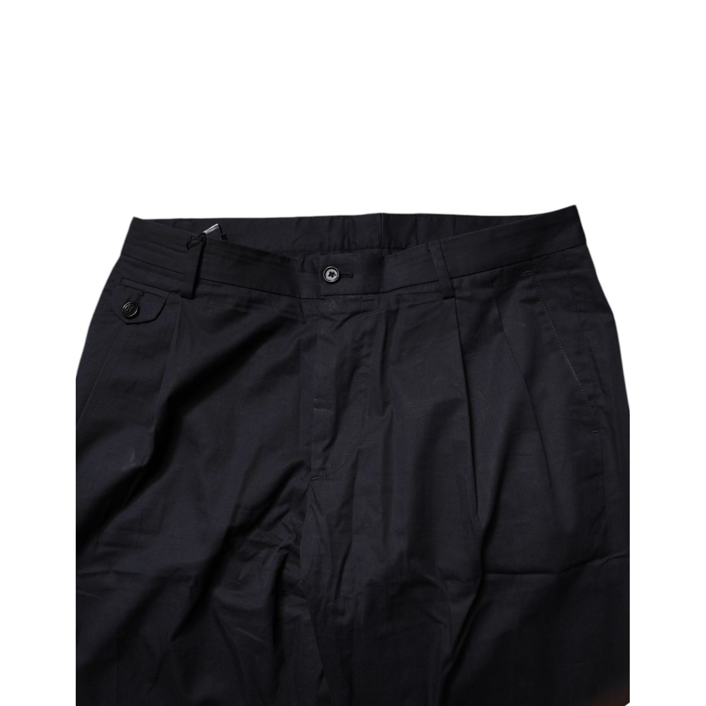 Dolce & Gabbana Dark Blue Cotton Tapered Formal Pants