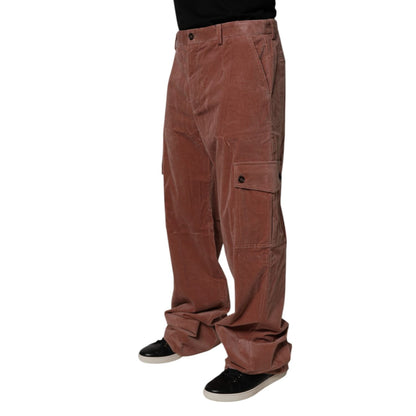 Dolce & Gabbana Brown Corduroy Cotton Cargo Men Denim Jeans
