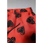 Dolce & Gabbana Orange Silk Heart Print Bermuda Shorts PAN75746-48