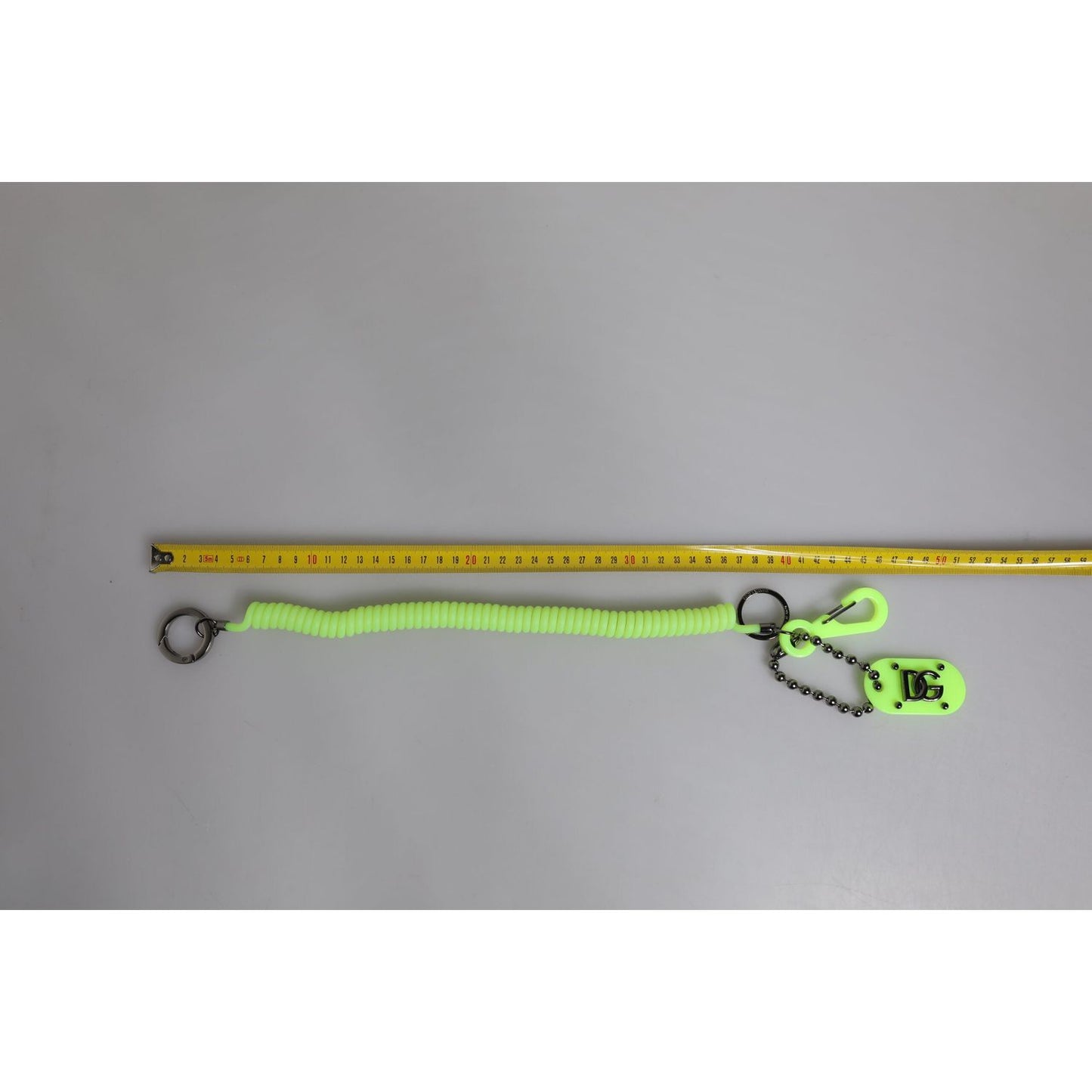 Dolce & Gabbana Green Springy Key Holder DG Logo Men's Keychain Keyring