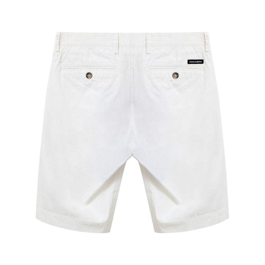 Dolce & Gabbana White Cotton Short Dolce & Gabbana Lavender