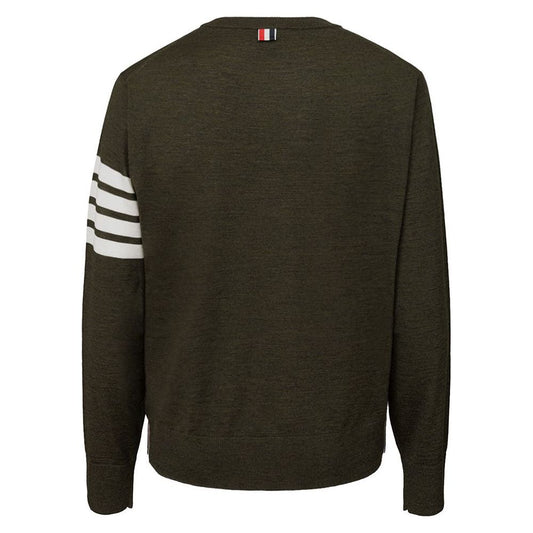 Thom Browne Green Wool Sweater Thom Browne Dark Slate Gray