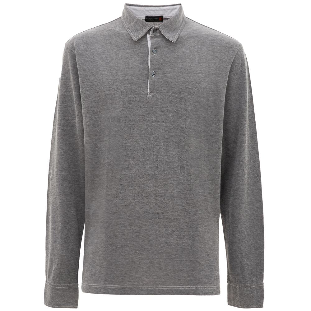 Corneliani Gray Cotton Polo Shirt CO-7726662-IT50 | L