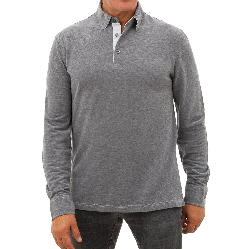 Corneliani Gray Cotton Polo Shirt CO-7726662-IT50 | L