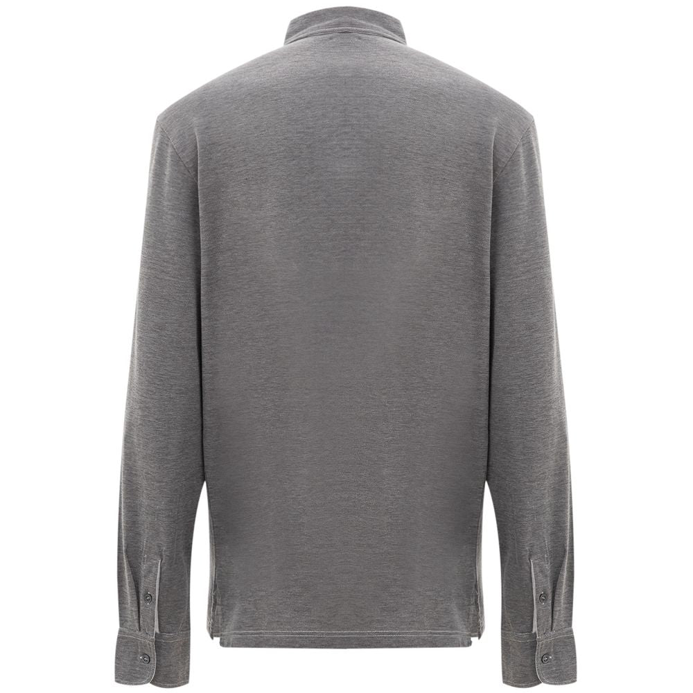 Corneliani Gray Cotton Polo Shirt CO-7726662-IT50 | L