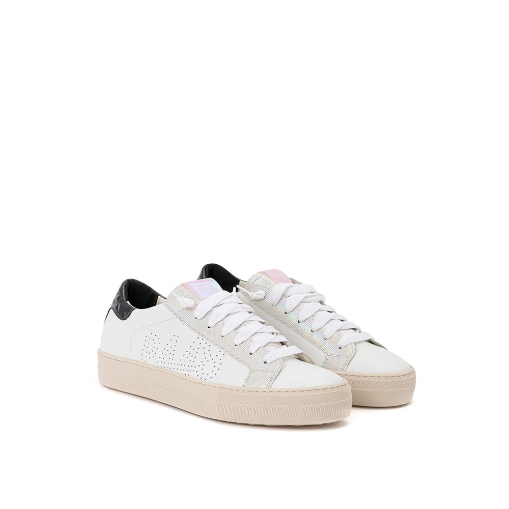 P448 White Leather Athletic Sneakers
