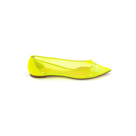 Christian Louboutin Sunshine Yellow Mesh Flat Elegance Christian Louboutin Gold
