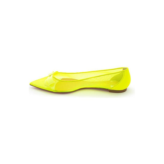 Christian Louboutin Sunshine Yellow Mesh Flat Elegance Christian Louboutin Beige