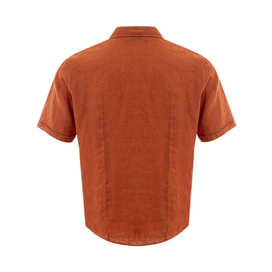 Gran Sasso Elegant Linen Brown Shirt for Men Gran Sasso Sienna