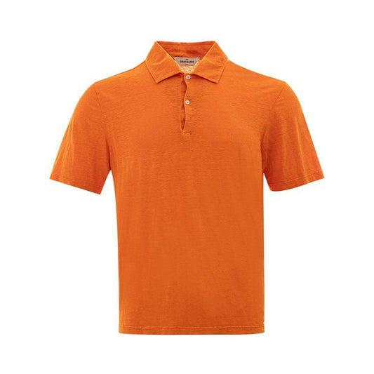 Gran Sasso Elegant Orange Linen Polo Shirt Gran Sasso Chocolate