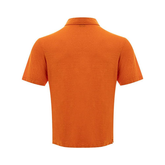 Gran Sasso Elegant Orange Linen Polo Shirt Gran Sasso Chocolate
