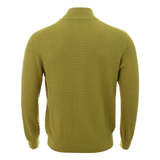 Gran Sasso Elegant Yellow Cotton Cardigan for Men Gran Sasso Olive Drab