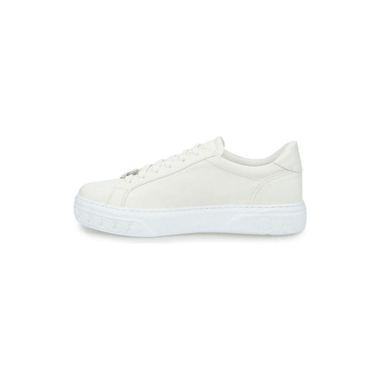 Casadei Sleek White Leather Sneakers
