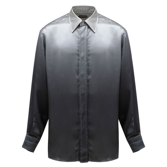 Tom Ford Gray Silk Shirt TO-8864662-42