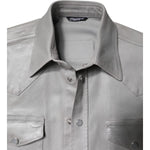 Dolce & Gabbana Metallic Gray Cotton Button Down Shirt TSH878491-42