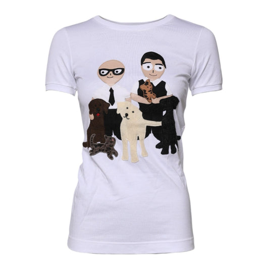 Dolce & Gabbana White #DGFAMILY Embroidery Cotton T-shirt