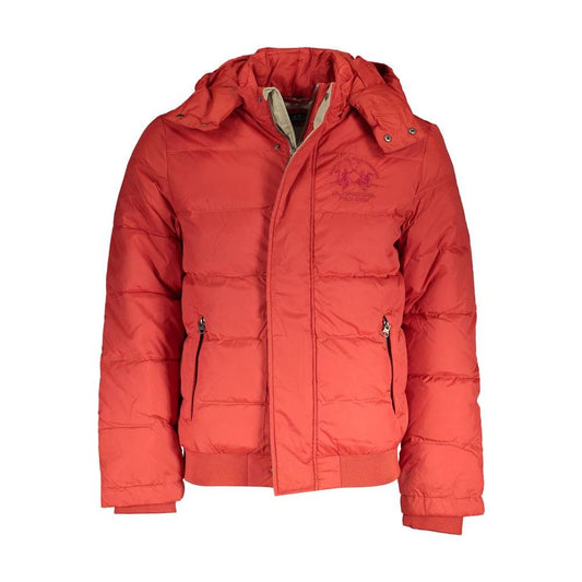 La Martina Orange Polyamide Men Jacket La Martina Chocolate