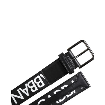 Dolce & Gabbana Black Leather Classic Metal Logo Buckle Belt