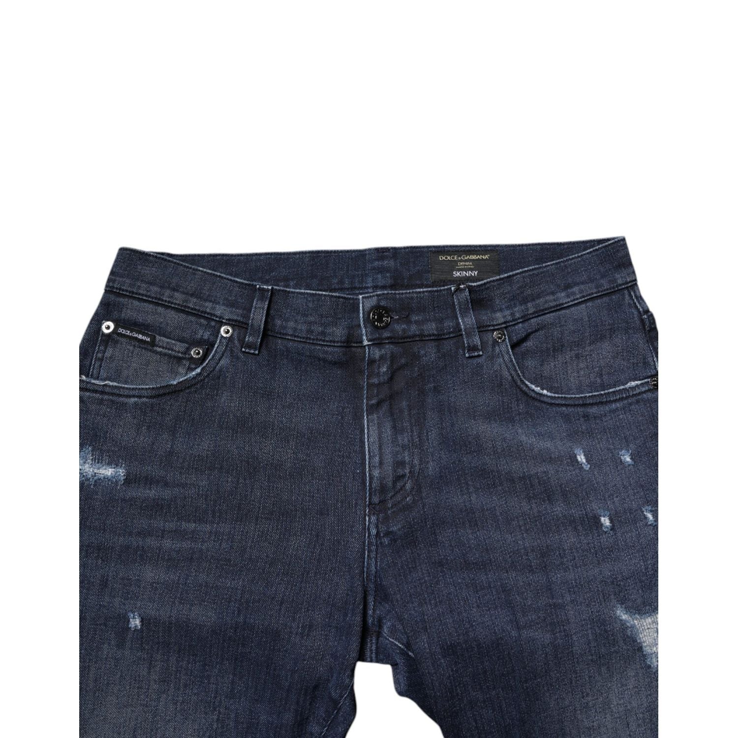 Dolce & Gabbana Blue Cotton Stretch Skinny Men Denim Jeans