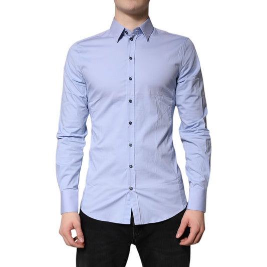 Dolce & Gabbana Light Blue Cotton SICILIA Dress Formal Shirt