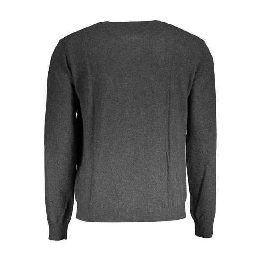 La Martina Gray Wool Men Sweater La Martina Dark Slate Gray
