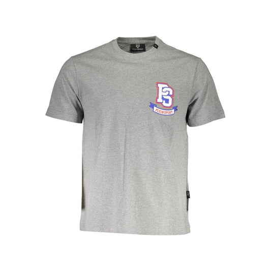 Plein Sport Gray Cotton Men T-Shirt Plein Sport Dark Gray