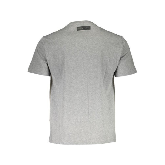 Plein Sport Gray Cotton Men T-Shirt Plein Sport Dark Gray