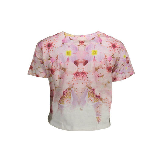 Desigual Pink Cotton Women Top Desigual Gray
