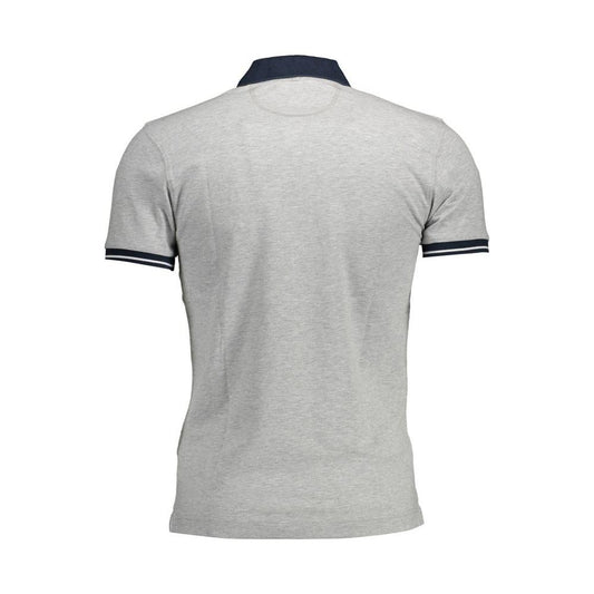 La Martina Gray Cotton Men Polo Shirt La Martina Gray