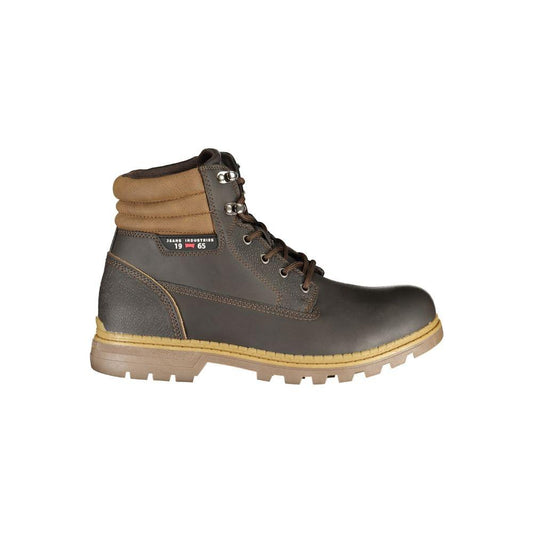 Carrera Elegant Brown Lace-Up Boots with Contrast Details Carrera Dim Gray