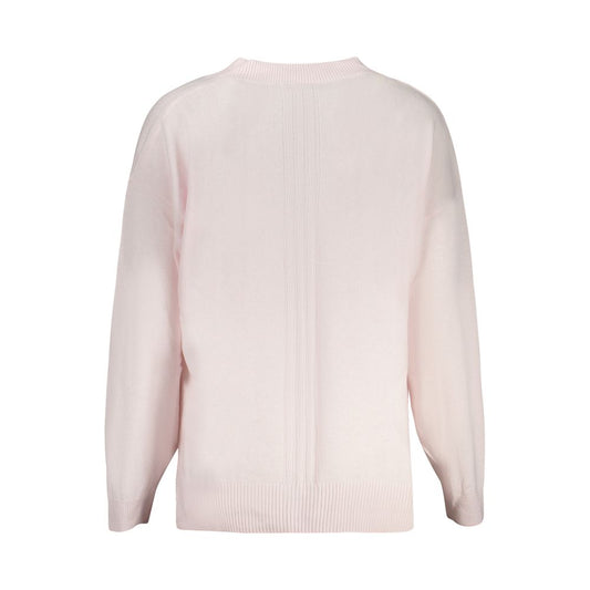 Guess Jeans Pink Acrylic Women Sweater Guess Jeans Light Gray