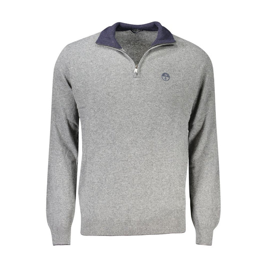 North Sails Gray Wool Men Sweater North Sails Dark Gray