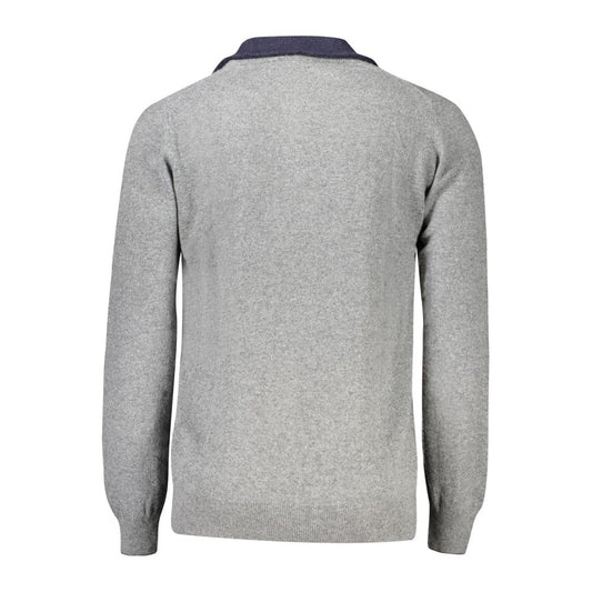 North Sails Gray Wool Men Sweater North Sails Dark Gray