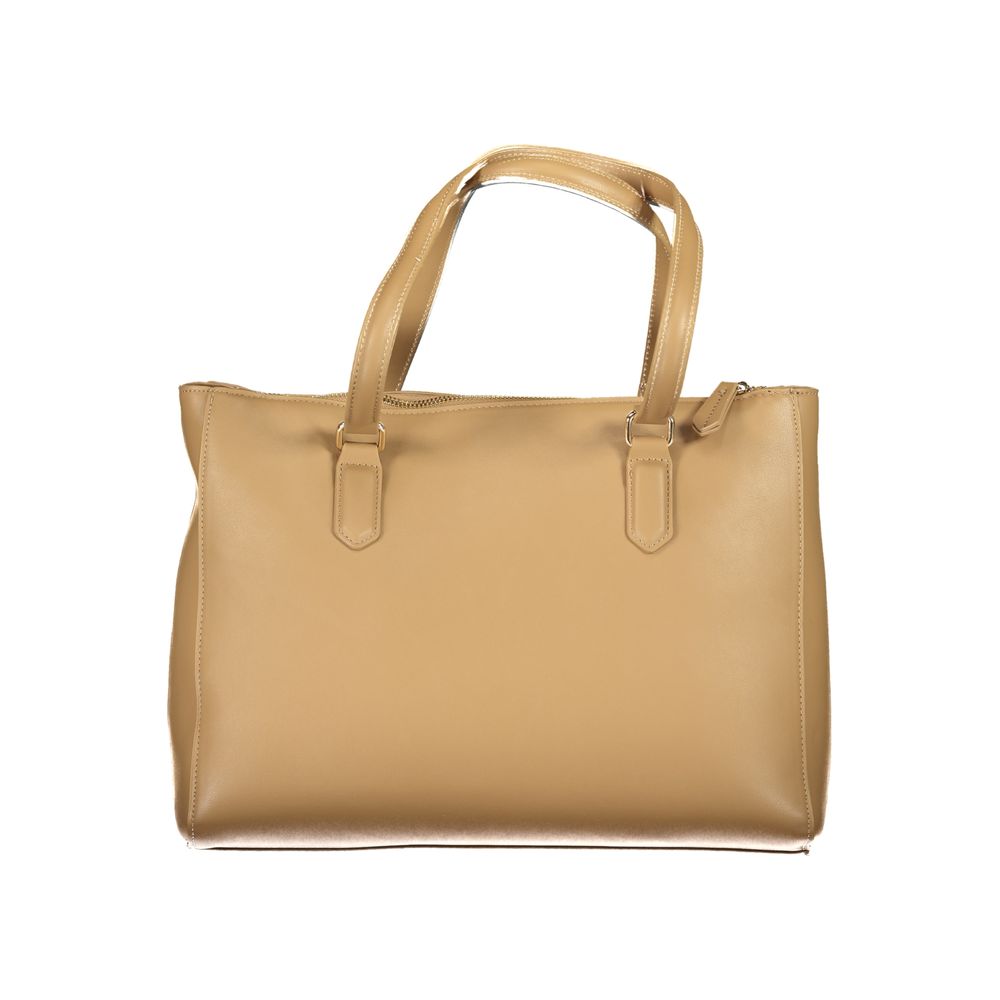 Front view with bag zipped and handles upright.