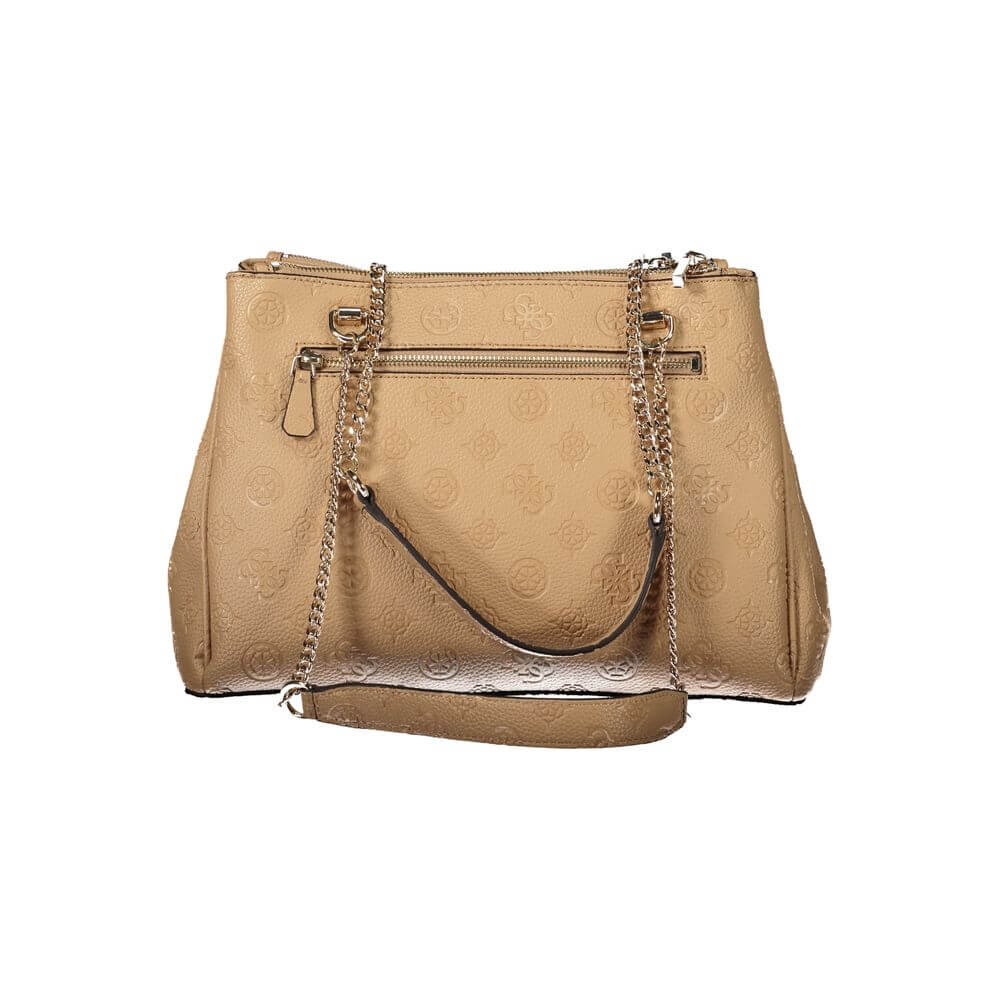 Front view with bag zipped and handles upright.