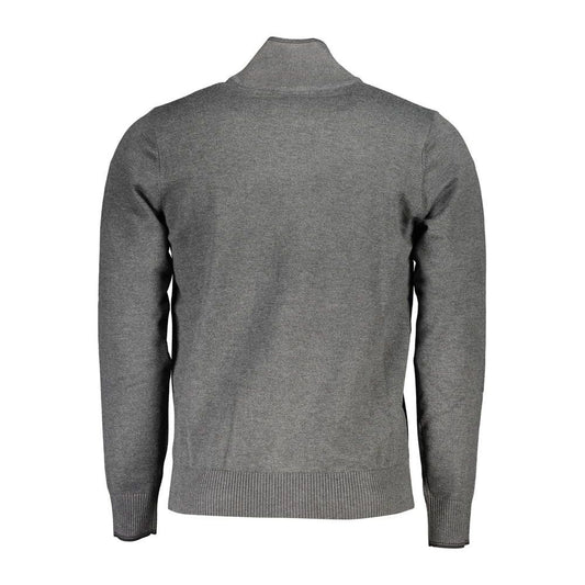 U.S. Grand Polo Sleek Gray Long Sleeve Zip Cardigan U.S. Grand Polo Dim Gray