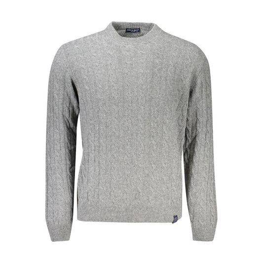 North Sails Gray Wool Men Sweater North Sails Dark Gray