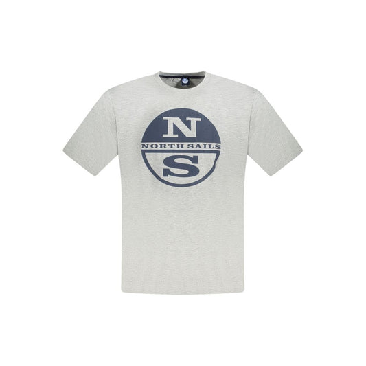 North Sails Gray Cotton Men T-Shirt North Sails Light Gray