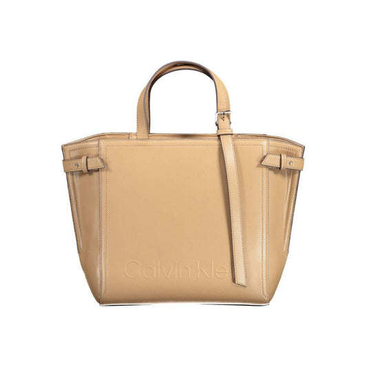 Calvin Klein Brown Polyester Women Handbag Calvin Klein Tan