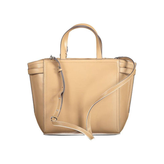 Calvin Klein Brown Polyester Women Handbag Calvin Klein Tan