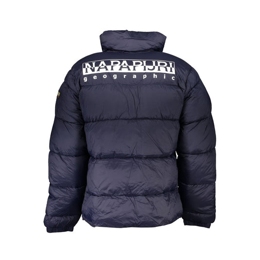 Napapijri Blue Polyamide Men Jacket Napapijri Dark Slate Gray