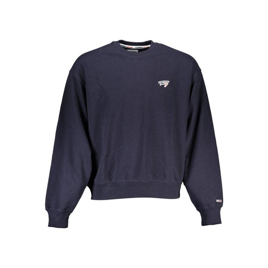 Tommy Hilfiger Chic Blue Crew Neck Sweater with Logo Detail Tommy Hilfiger Dark Slate Gray