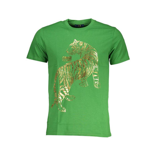 Cavalli Class Green Cotton T-Shirt Cavalli Class Sea Green