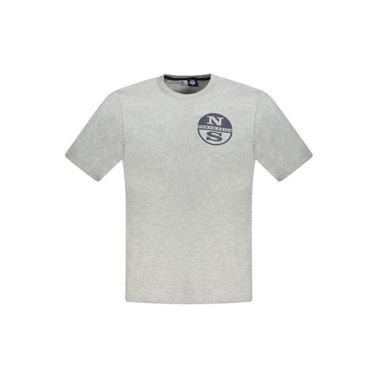 North Sails Gray Cotton Men T-Shirt North Sails Gray
