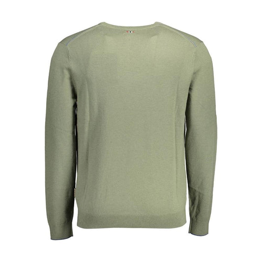 Napapijri Green Wool Men Sweater Napapijri Dark Sea Green