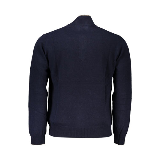 Harmont & Blaine Elegant Contrast Detail Half Zip Sweater Harmont & Blaine Black